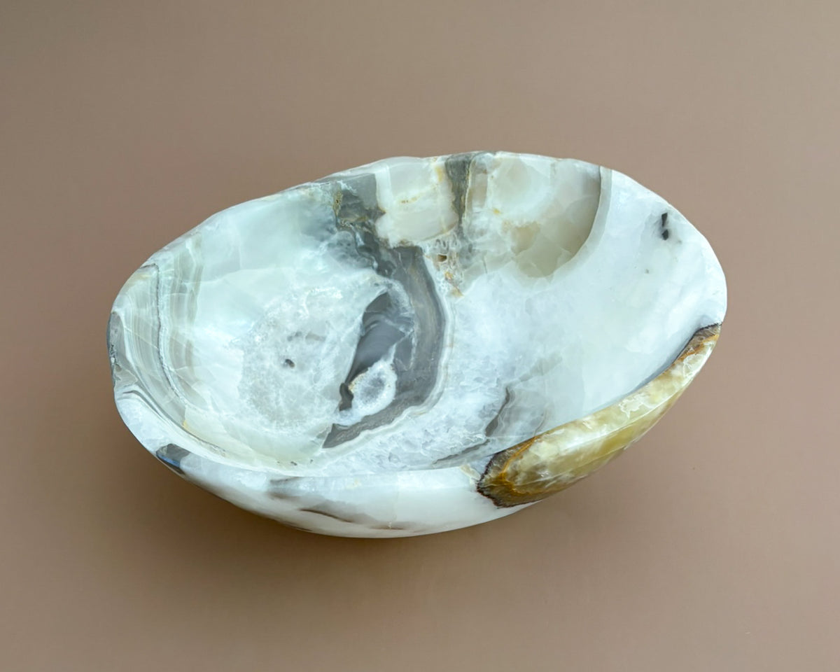 Hand Carved Olive Onyx Bowl