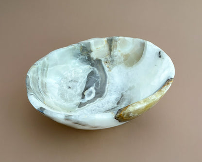 Hand Carved Olive Onyx Bowl