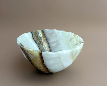 Hand Carved Olive Onyx Bowl