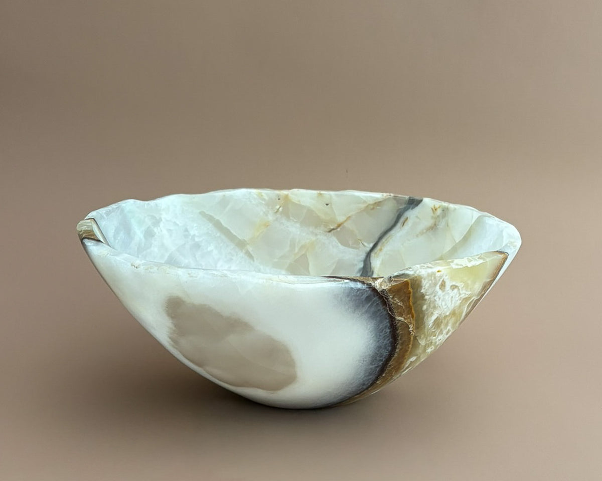 Hand Carved Olive Onyx Bowl