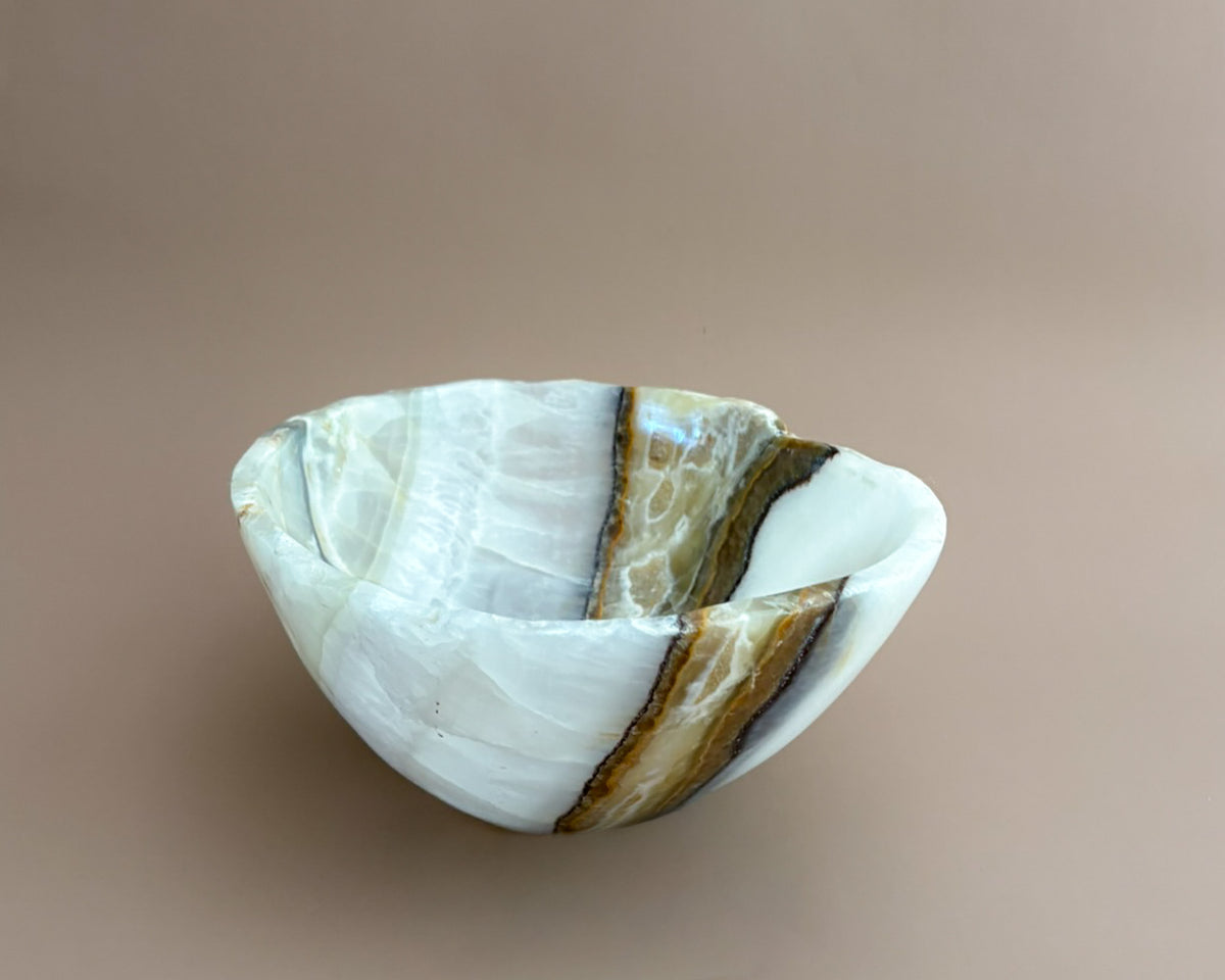 Hand Carved Olive Onyx Bowl