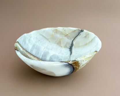 Hand Carved Olive Onyx Bowl