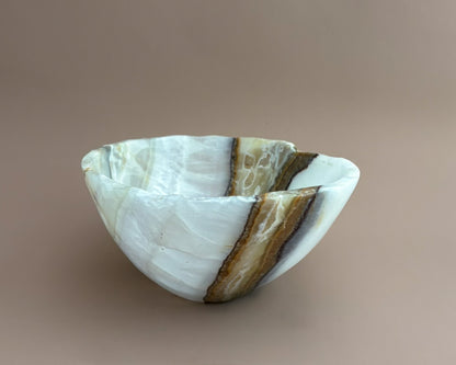 Hand Carved Olive Onyx Bowl