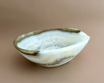 Hand Carved Olive Onyx Bowl