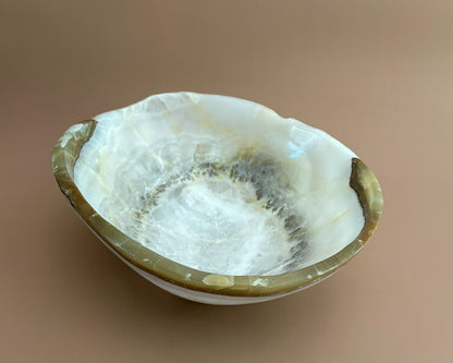 Hand Carved Olive Onyx Bowl