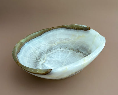 Hand Carved Olive Onyx Bowl