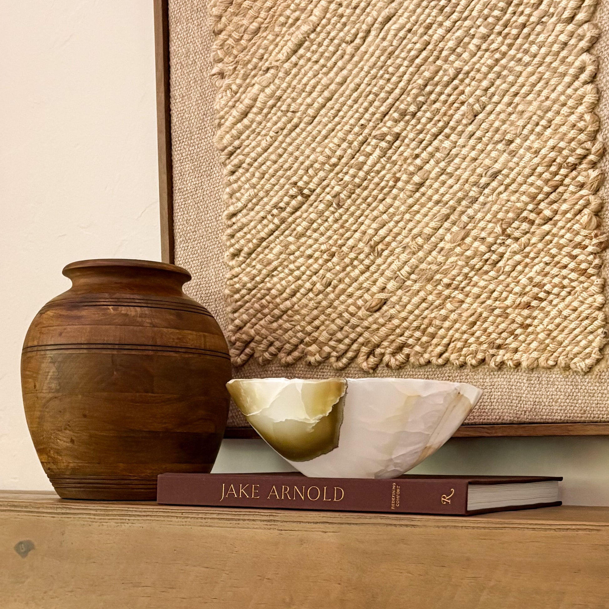 Luxury carved stone bowl for minimalist home decor