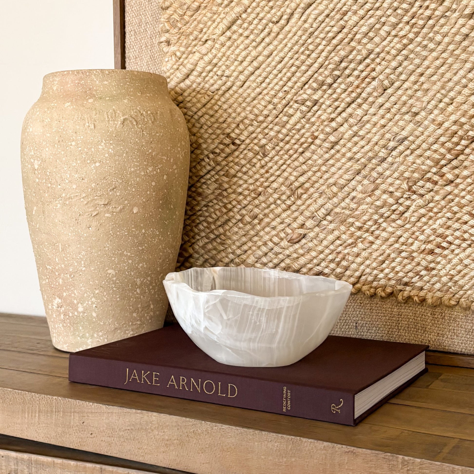 Elegant white onyx centerpiece bowl for modern home decor