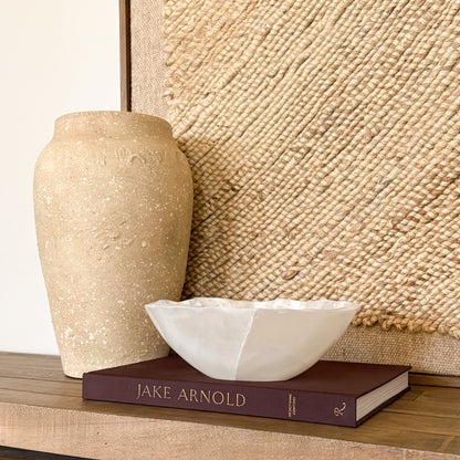 Luxury white onyx decorative bowl handcrafted from solid stone