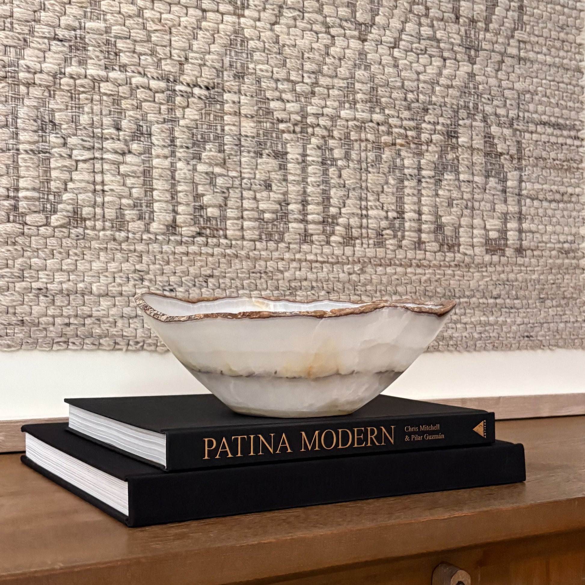 Decorative White Onyx Bowl for Coffee Table Styling