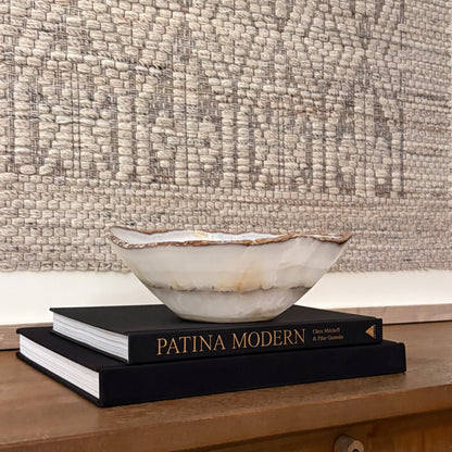 Decorative White Onyx Bowl for Coffee Table Styling