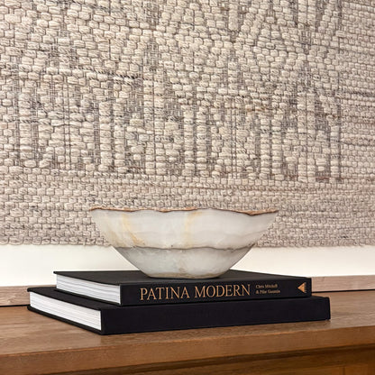 Luxury Handcrafted White Onyx Bowl for Modern Home Decor