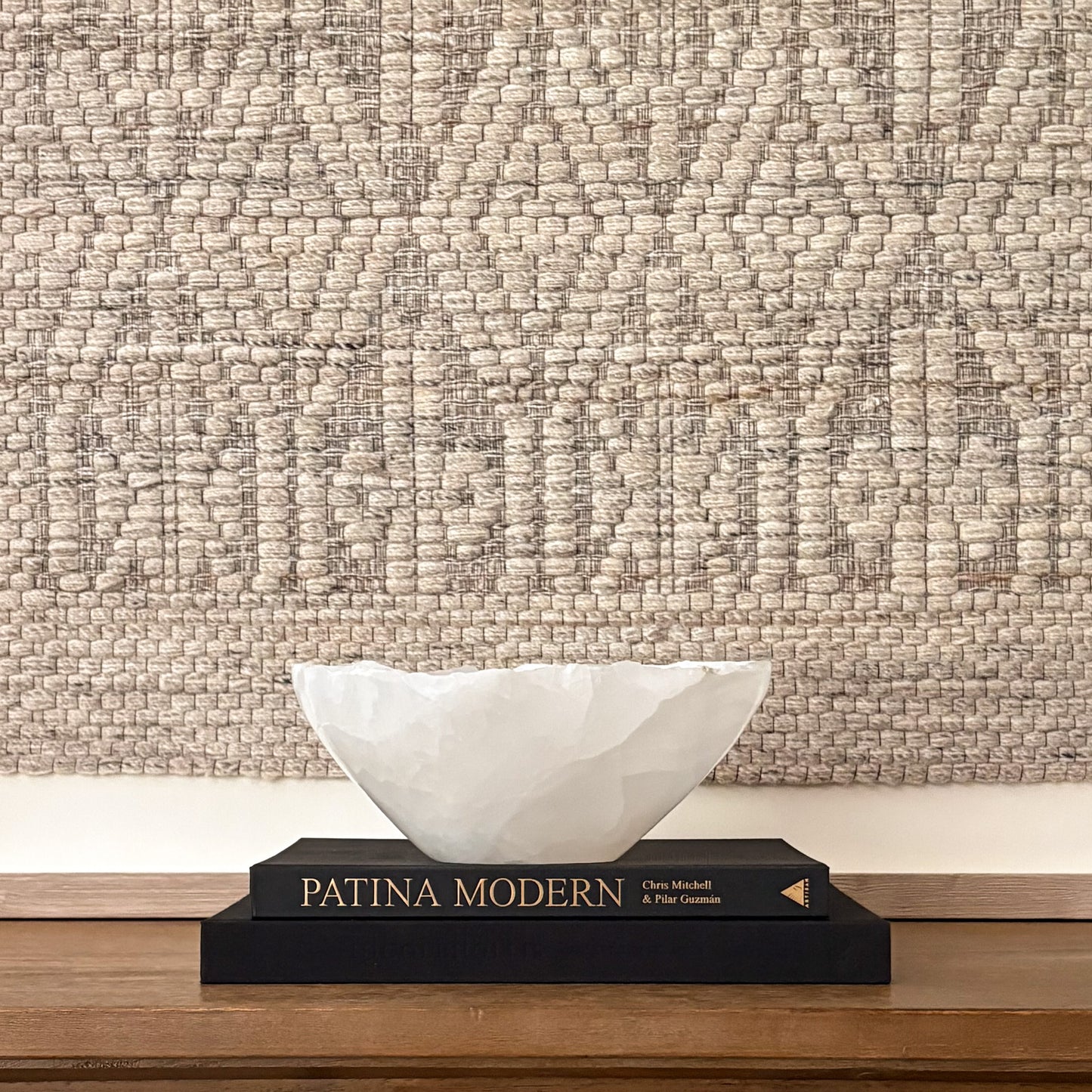 Artisan-crafted white onyx bowl made from genuine natural stone
