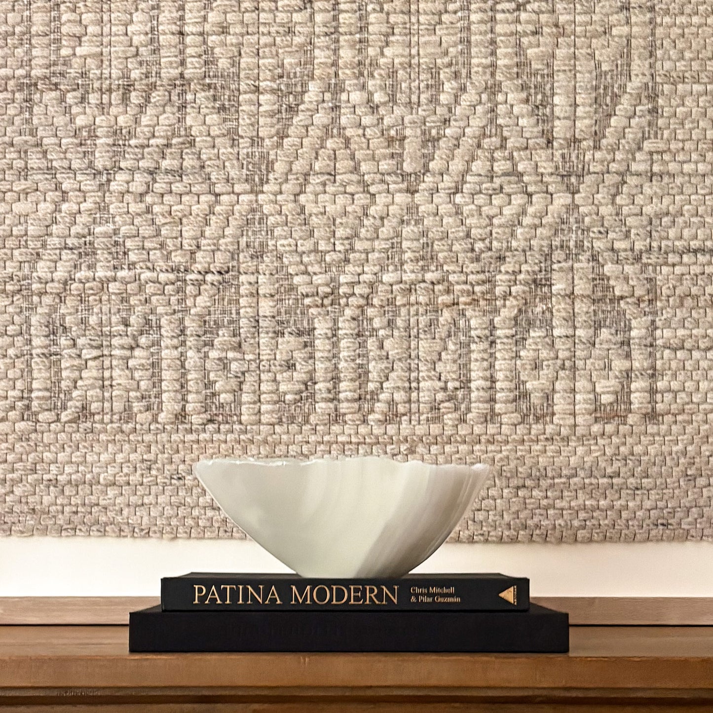 Artisan-crafted white onyx bowl made from genuine natural stone