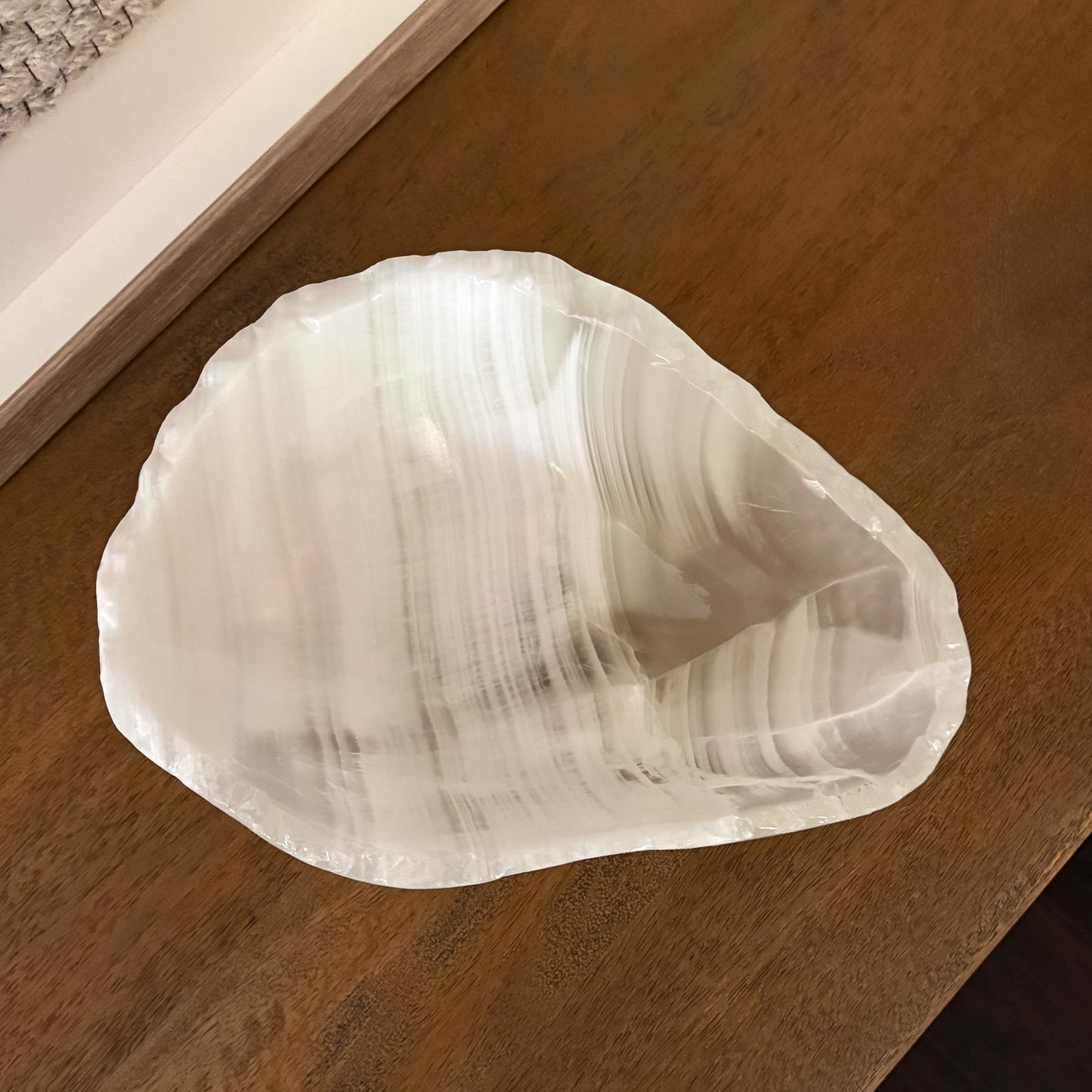 Premium hand-carved white onyx bowl crafted from natural marble-like stone