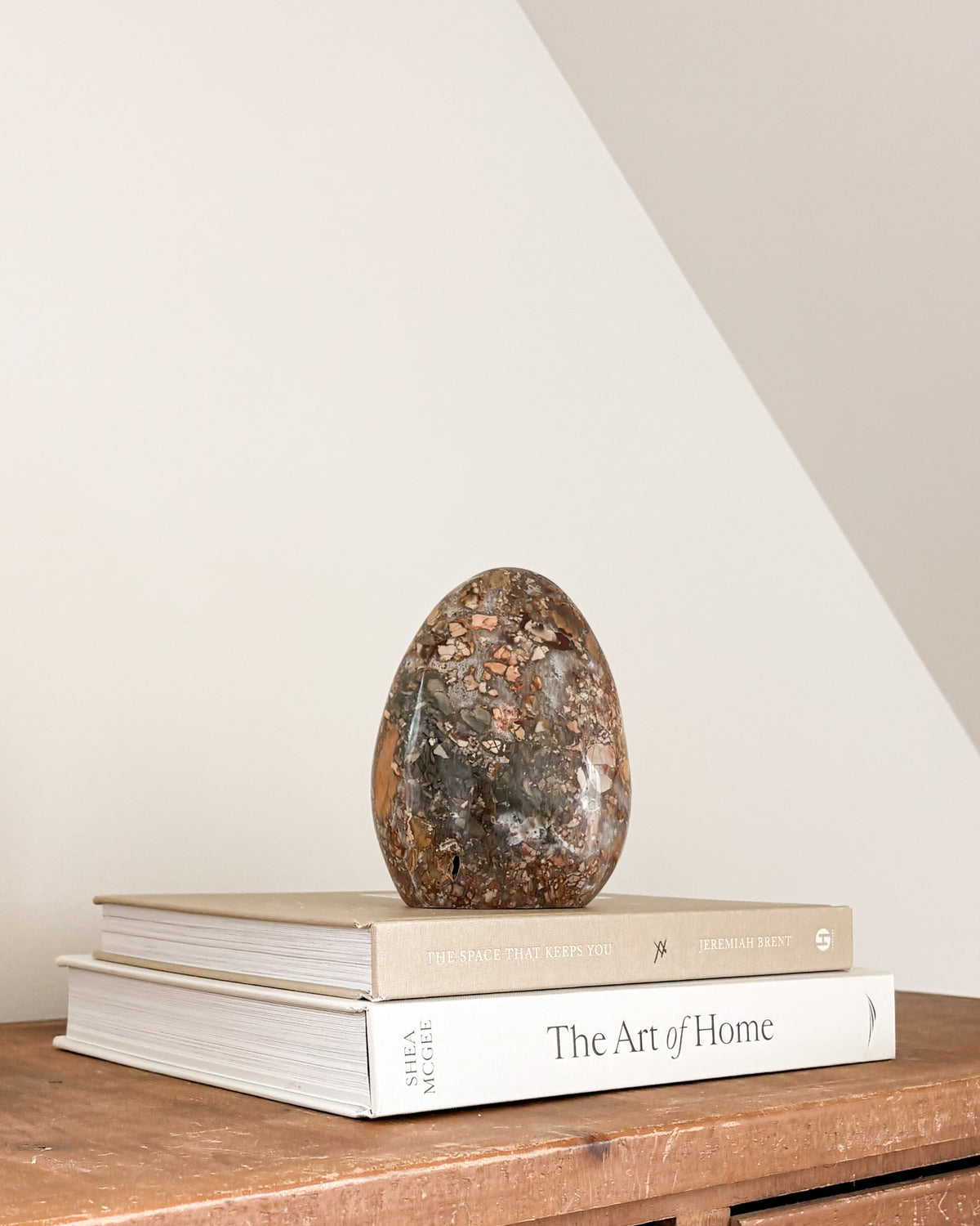 Natural Ibis Jasper stone accent for modern organic interiors