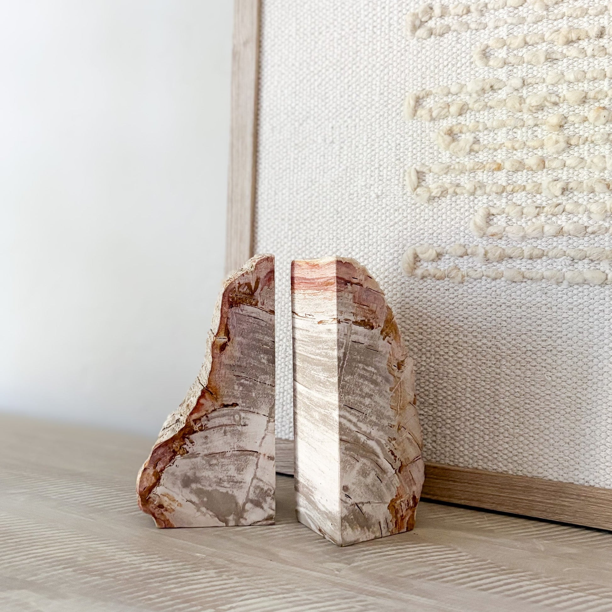 fossilized wood office decor