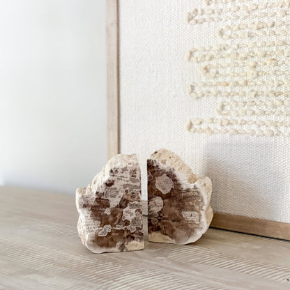 Indonesian Petrified Wood Bookend Pair