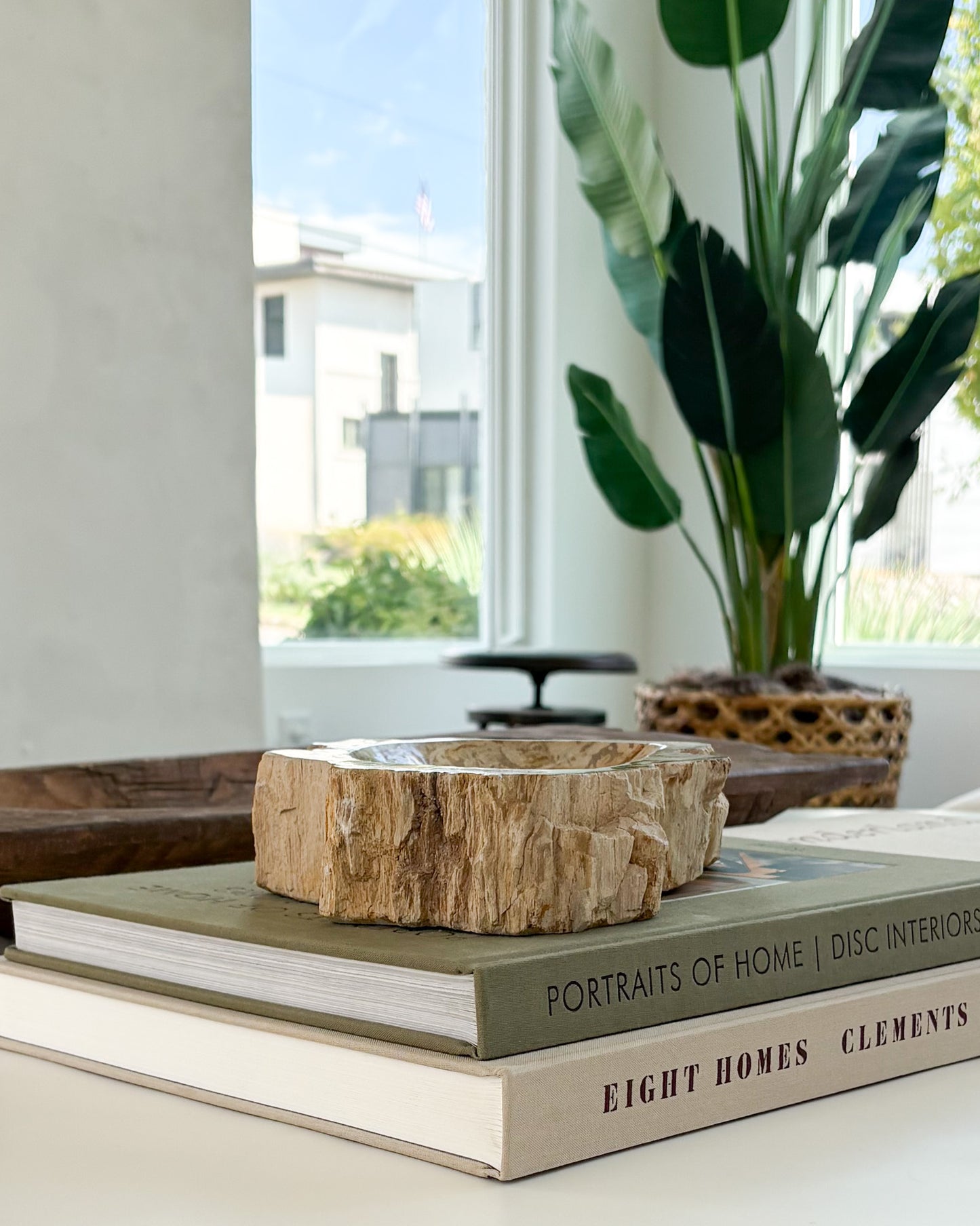 One-of-a-kind petrified wood bowl handcrafted from fossilized wood in Indonesia