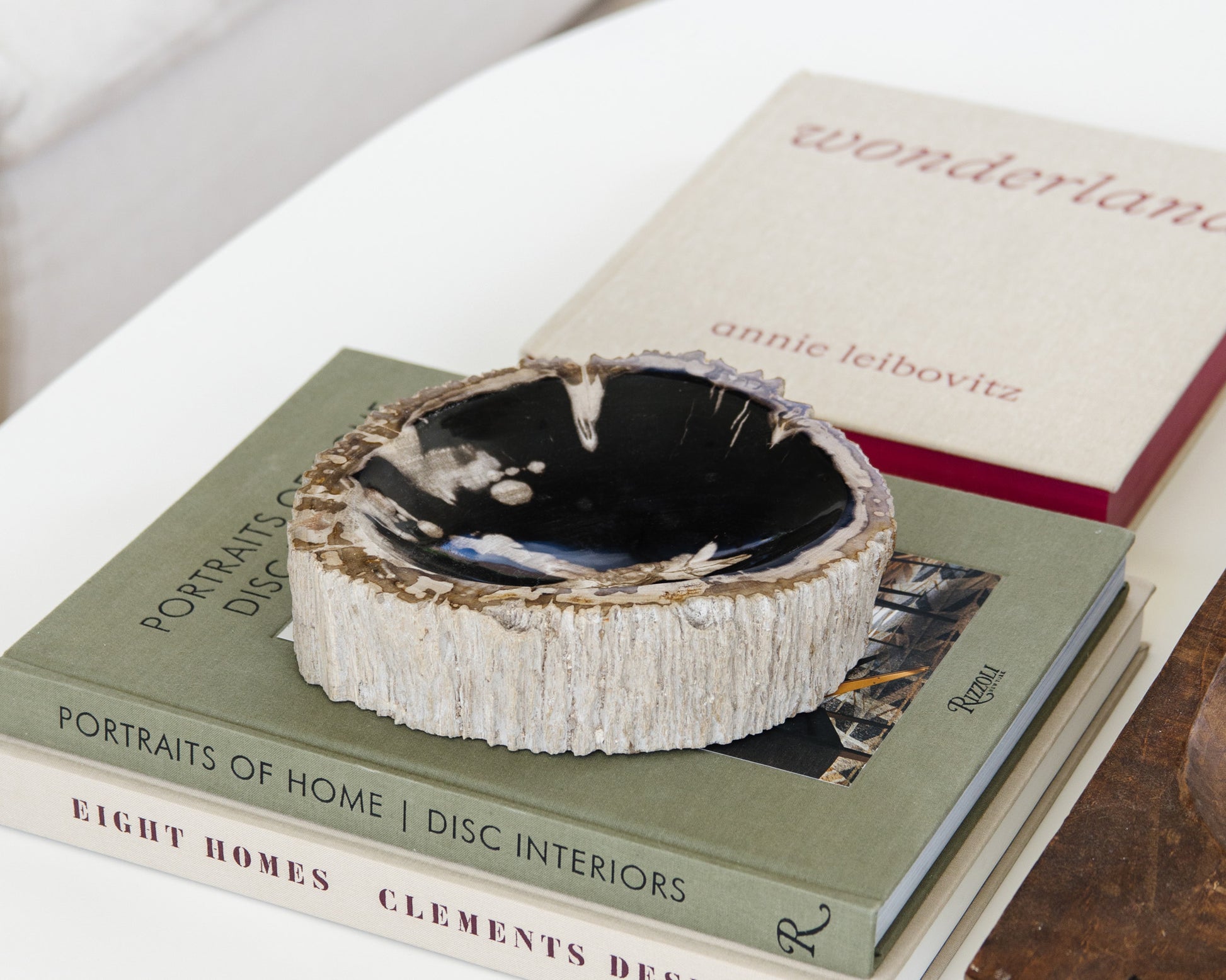 petrified wood bowl for modern organic home décor