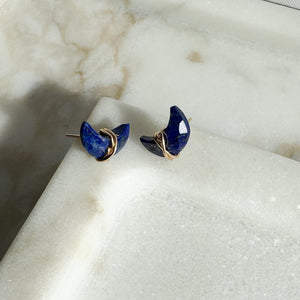 modern lapis lazuli crystal stud earrings, boho earrings