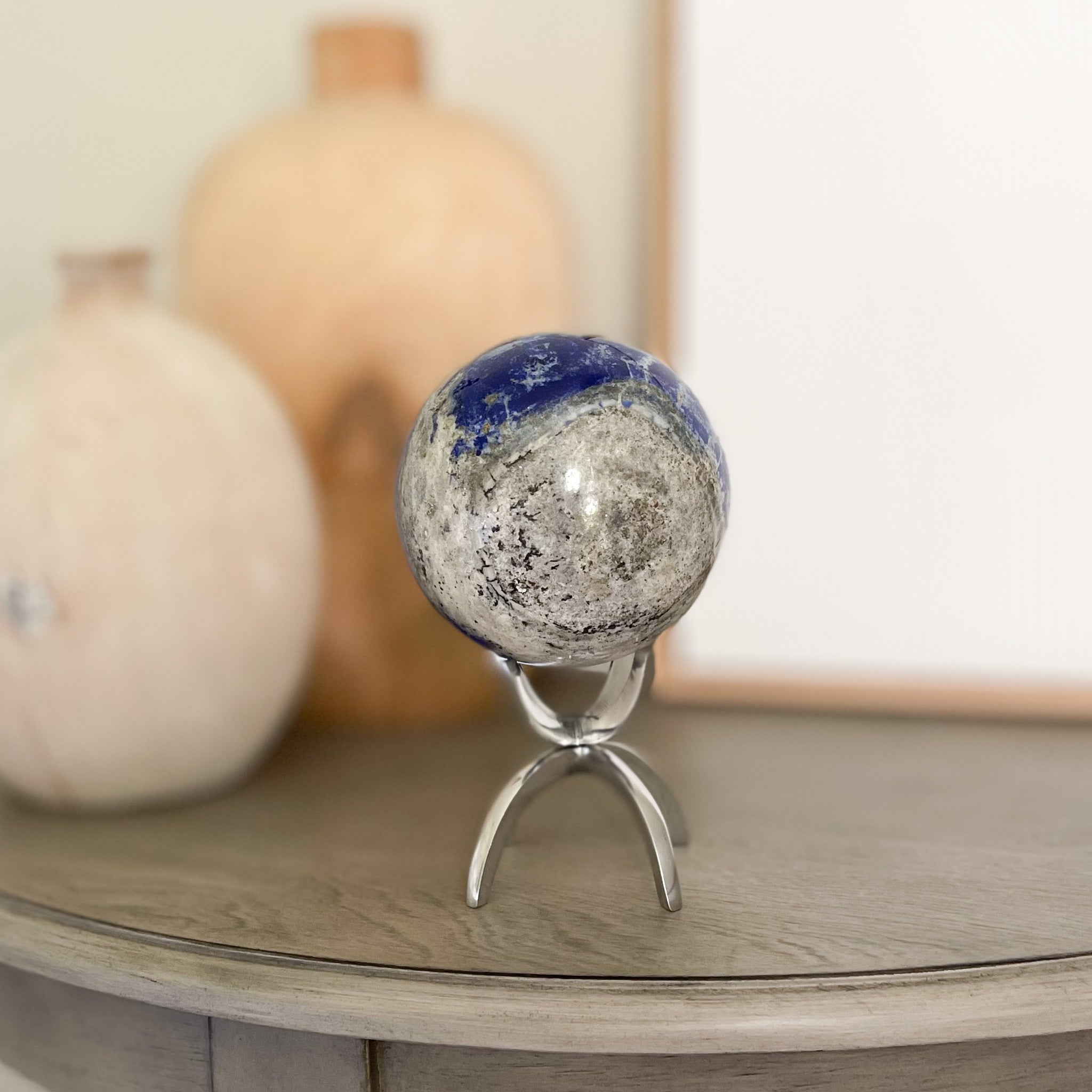 Lapis Sphere on Stand