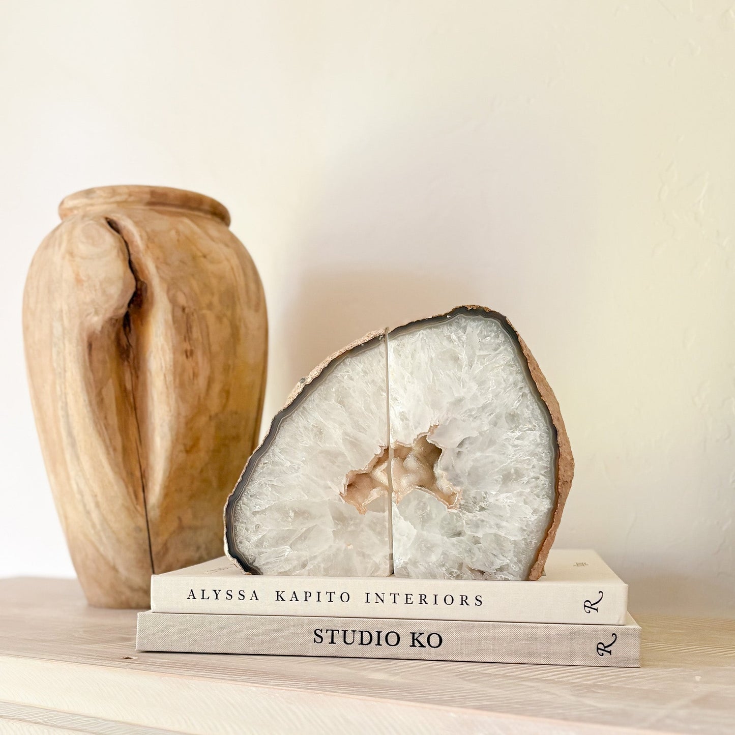 natural geode bookends