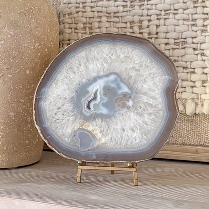 Large Brazilian Agate Druzy Slice