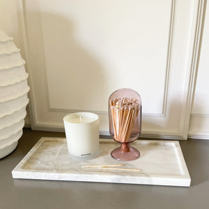 large white and grey marble tray