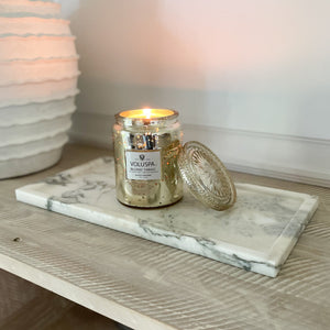 decorative white and grey marble tray