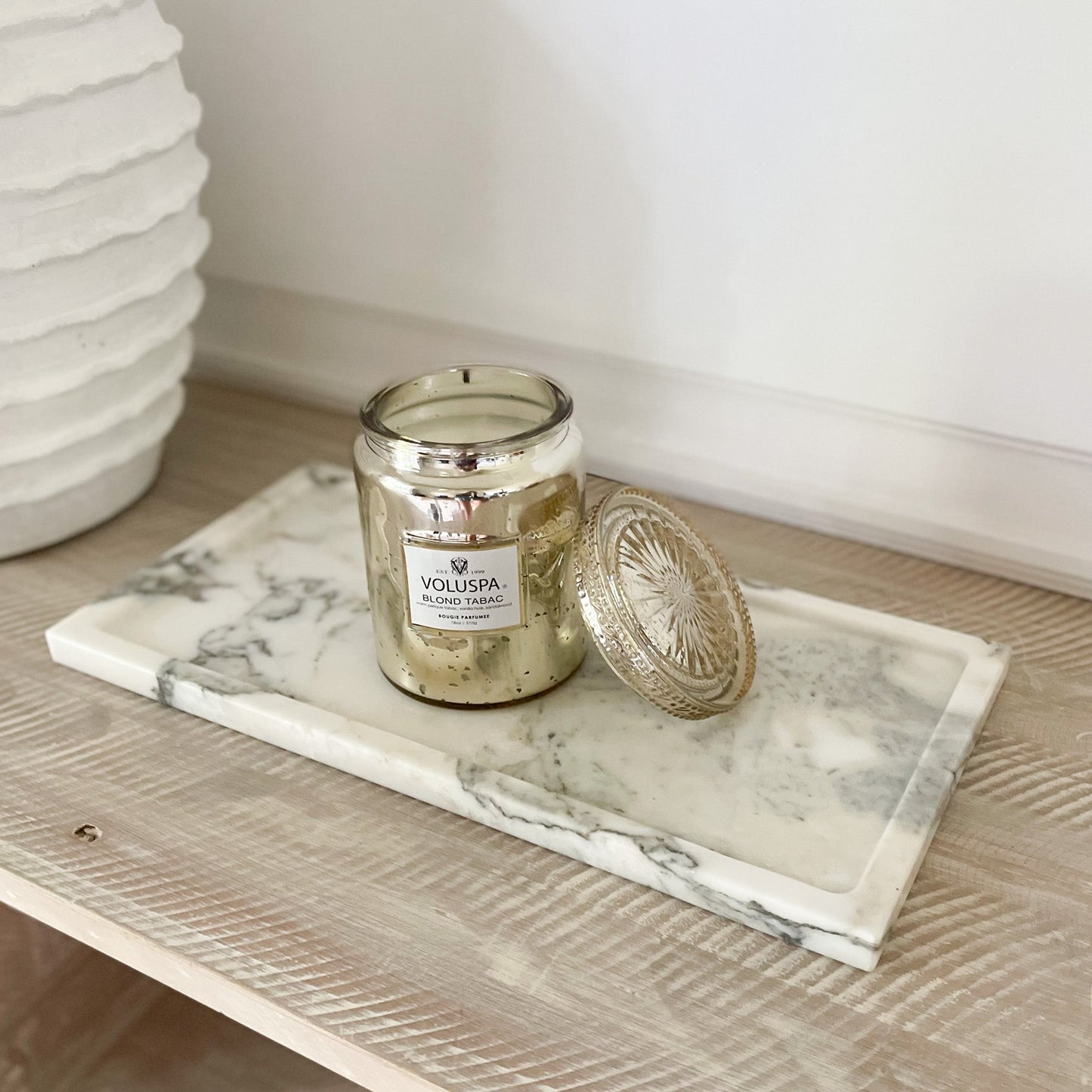 decorative white and grey marble tray, marble vanity tray, marble coffee table tray, neutral home decor