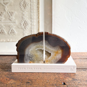 natural blue agate bookends, modern organic home decor