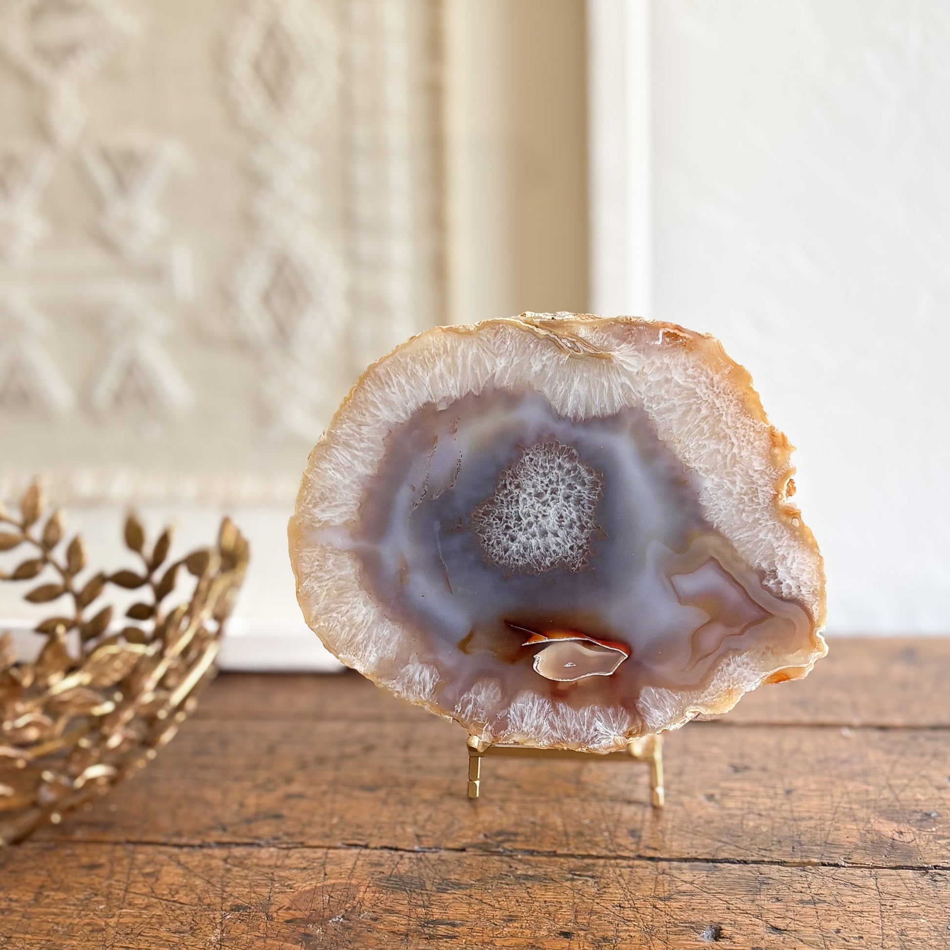 decorative thick brazilian agate slice, organic home decor