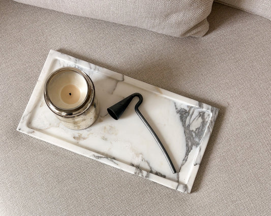 Calacatta Vagli marble tray with natural grey and warm-toned veining
