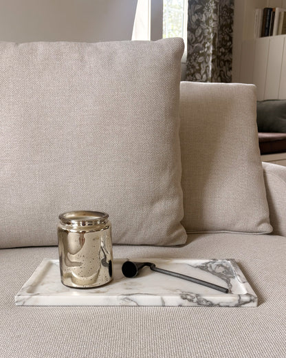 Rectangular Calacatta Vagli marble tray handcrafted from natural stone