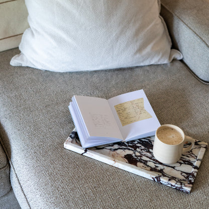 Natural Calacatta Viola marble catchall tray for modern home décor