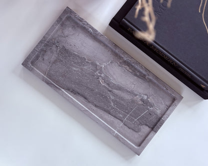 One-of-a-kind cappuccino marble tray made from natural marble for luxury home décor