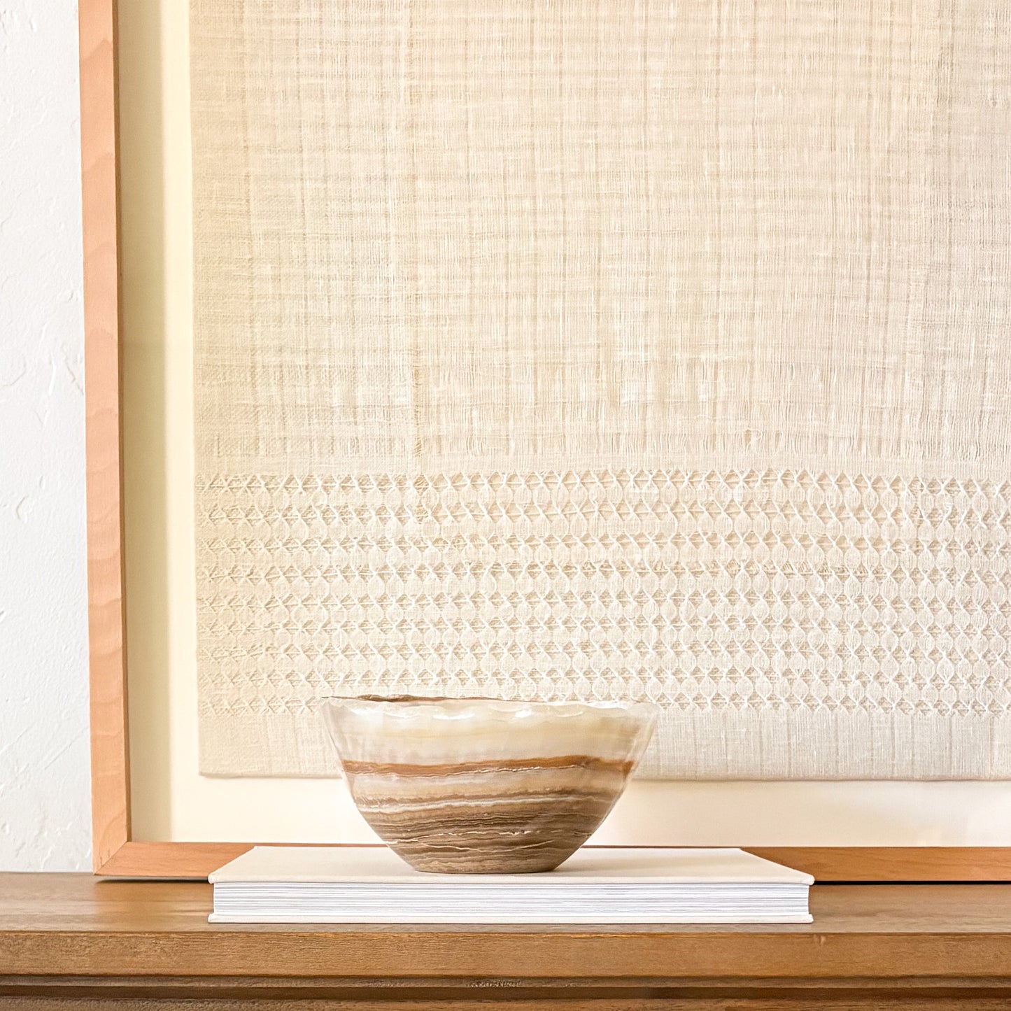 Luxury amber onyx stone bowl, hand-carved and polished