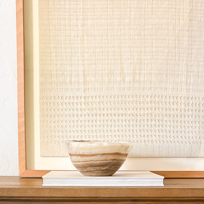 Luxury amber onyx stone bowl, hand-carved and polished