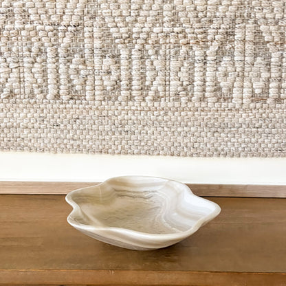 Natural grey onyx decorative bowl for table centerpiece or home decor