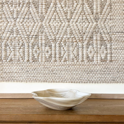 Elegant hand carved grey onyx bowl with smooth polished finish