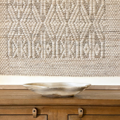 Large hand carved grey onyx bowl with natural stone patterns for luxury home decor