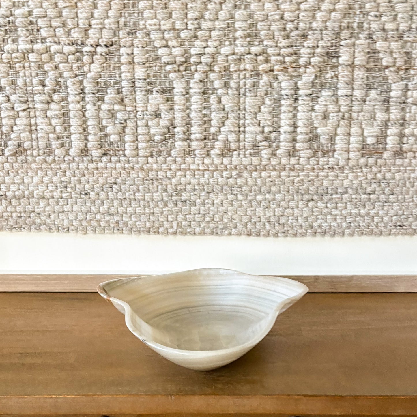 Modern grey onyx decorative bowl with organic patterns