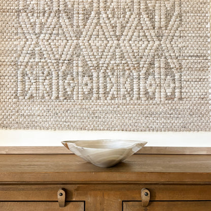 Elegant large onyx bowl in grey hues for table or display
