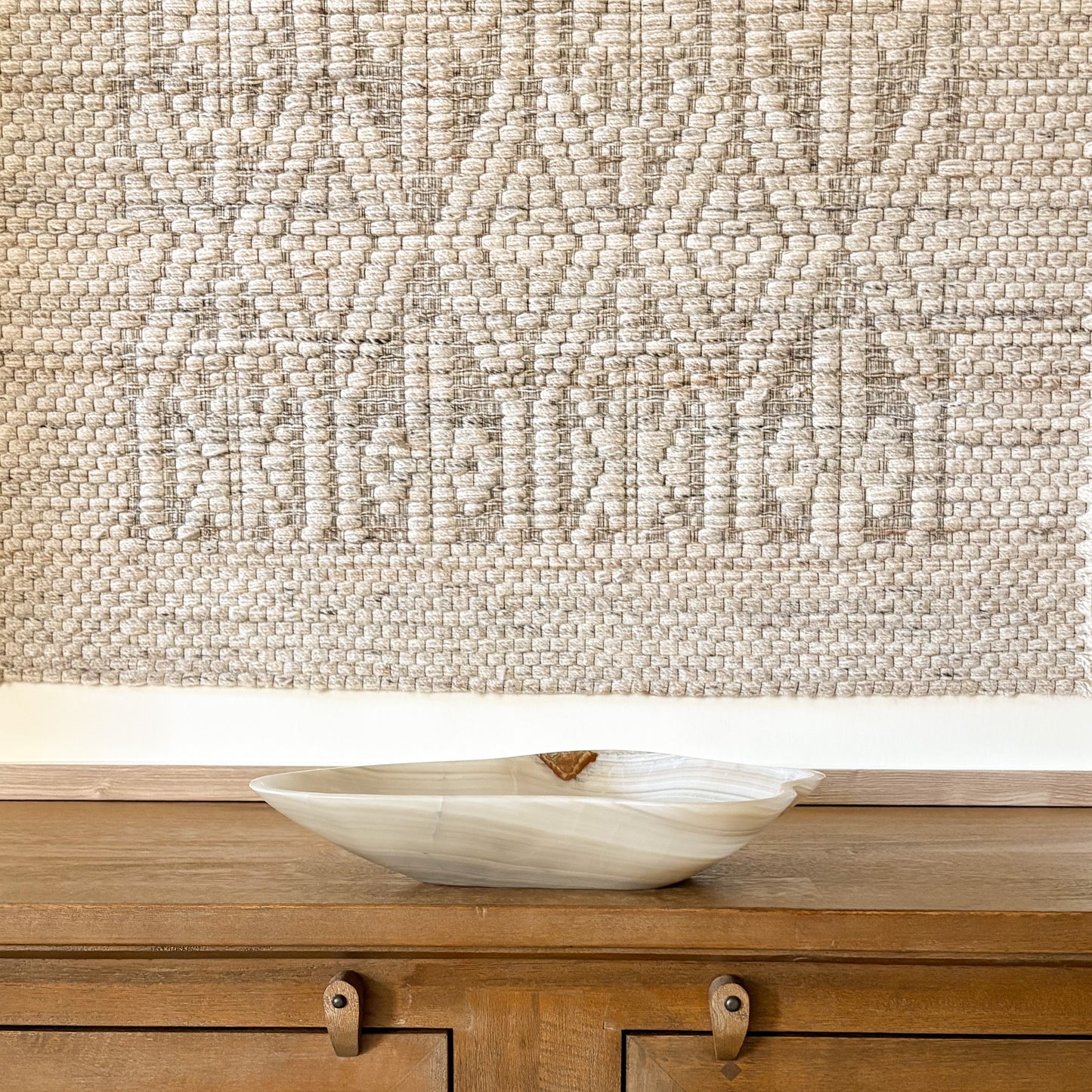 “Hand-carved grey onyx decorative bowl with unique veining
