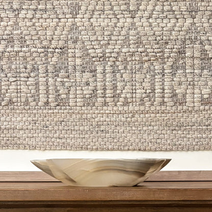 Artisan hand-carved large grey onyx bowl with unique natural veining for modern organic home décor.
