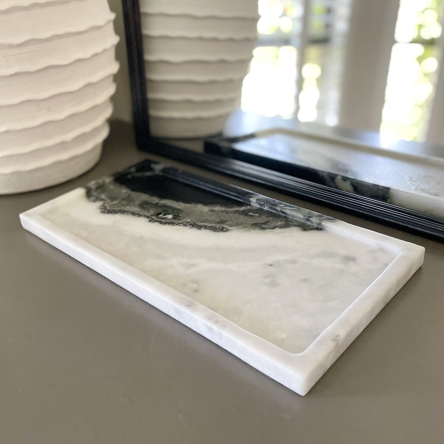 black and white marble coffee table tray, unique marble tray