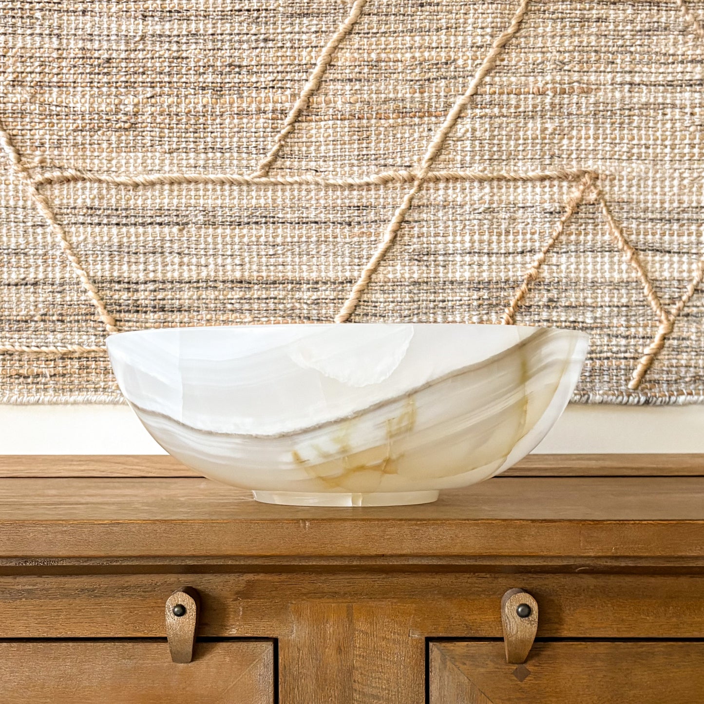 artisan carved white onyx decorative bowl luxury home accessory