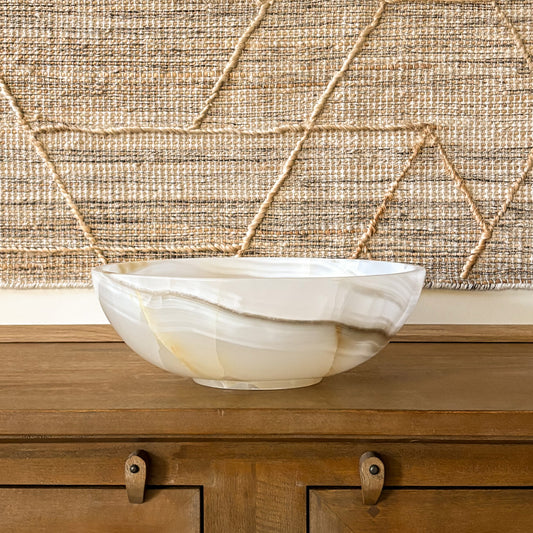 luxury white onyx bowl modern minimalist home decor centerpiece