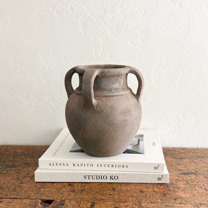 brown ceramic vase